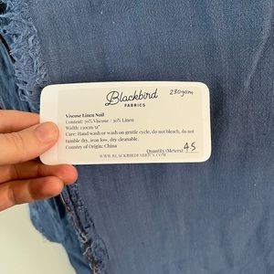 Fabric - 4.5 m viscose linen noil in dusty cornflower blue